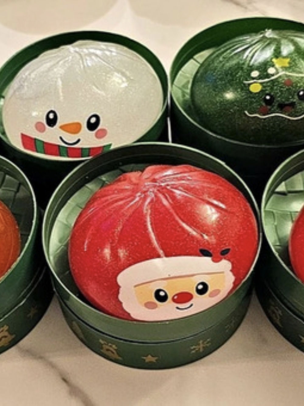 Christmas Mystery Dumpling Squishy Toy with Steamer Set